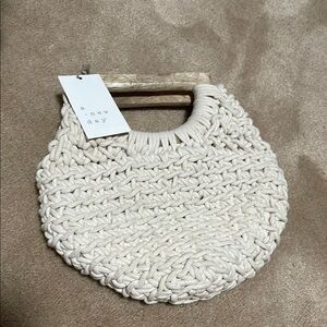 A New Day Cream Woven Handbag